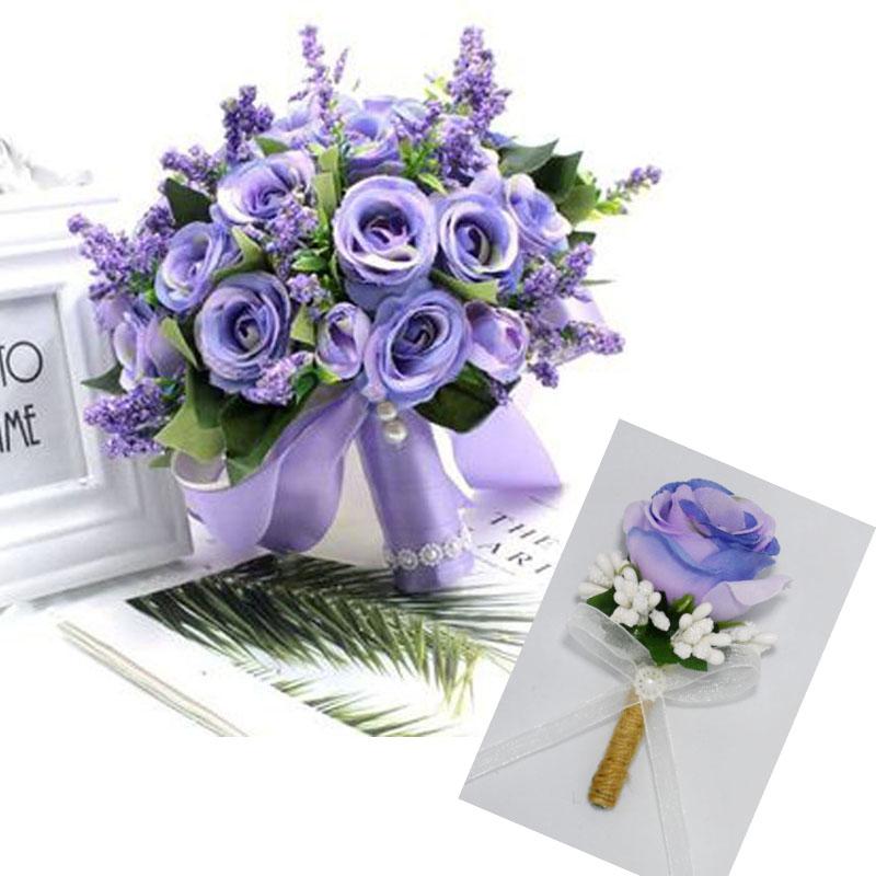 

Wedding Flowers Bridal Bridesmaid Bouquet Handmade Artificial Flower Rose Silk Buque Casamento For DecorWedding