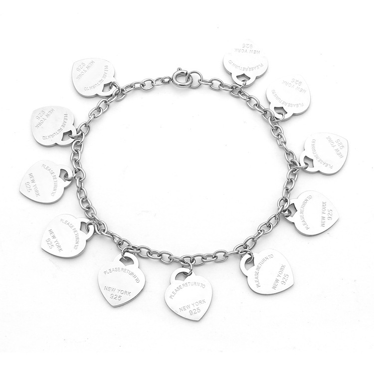 

Luxury fashion peach heart bracelet women's foreign trade Bracelet