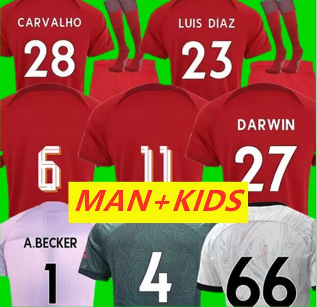 

DARWIN soccer jersey 22 23 2022 2023 Carvalho Mohamed Diogo FABIO Luis DIaz football shirt men kids kit uniforms Fabio Minamino Alexanders, 22/23 kids home