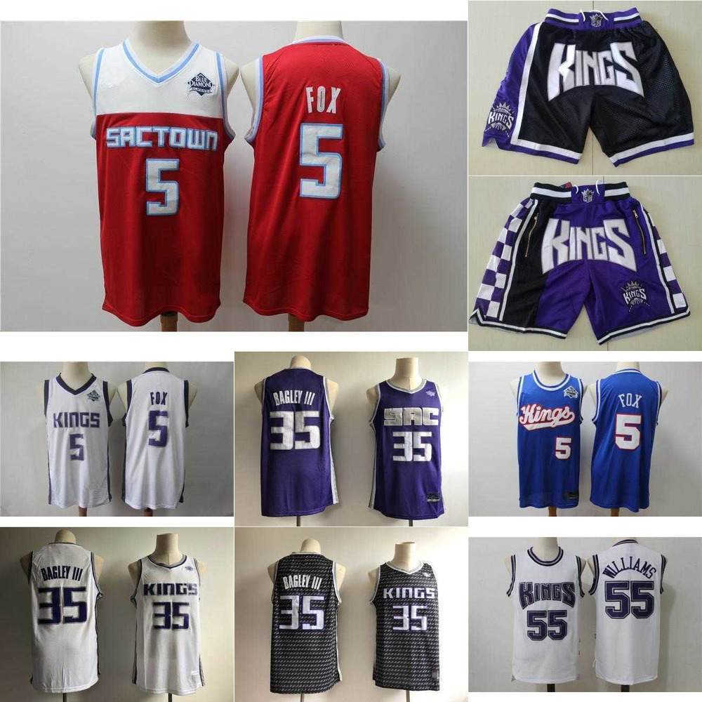 

Mens Sacramento''Kings''Jersey De'Aaron 5 Fox Marvin 35 Bagley III Jason 55 Williams Basketball Shorts Basketball Jerseys, Color