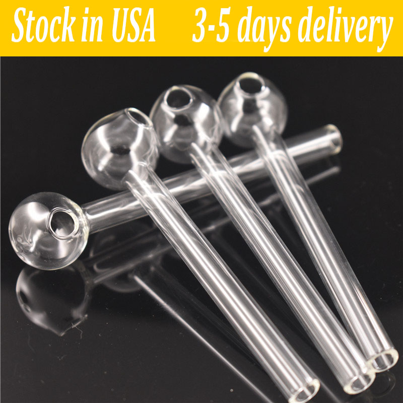

Stock In USA Glass Oil Burner Pipe Clear High Uality Glass Pipes Transparent Great Tube Oil Nail Adapter 4inch Lenght Fast Delivery