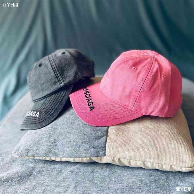 

sunshade home Luxury high-end Balencaigcap Make gradient B old Paris baseball cap duck tongue cap women's hat net red water wash men's summer pink, Please rest assured that the correct
