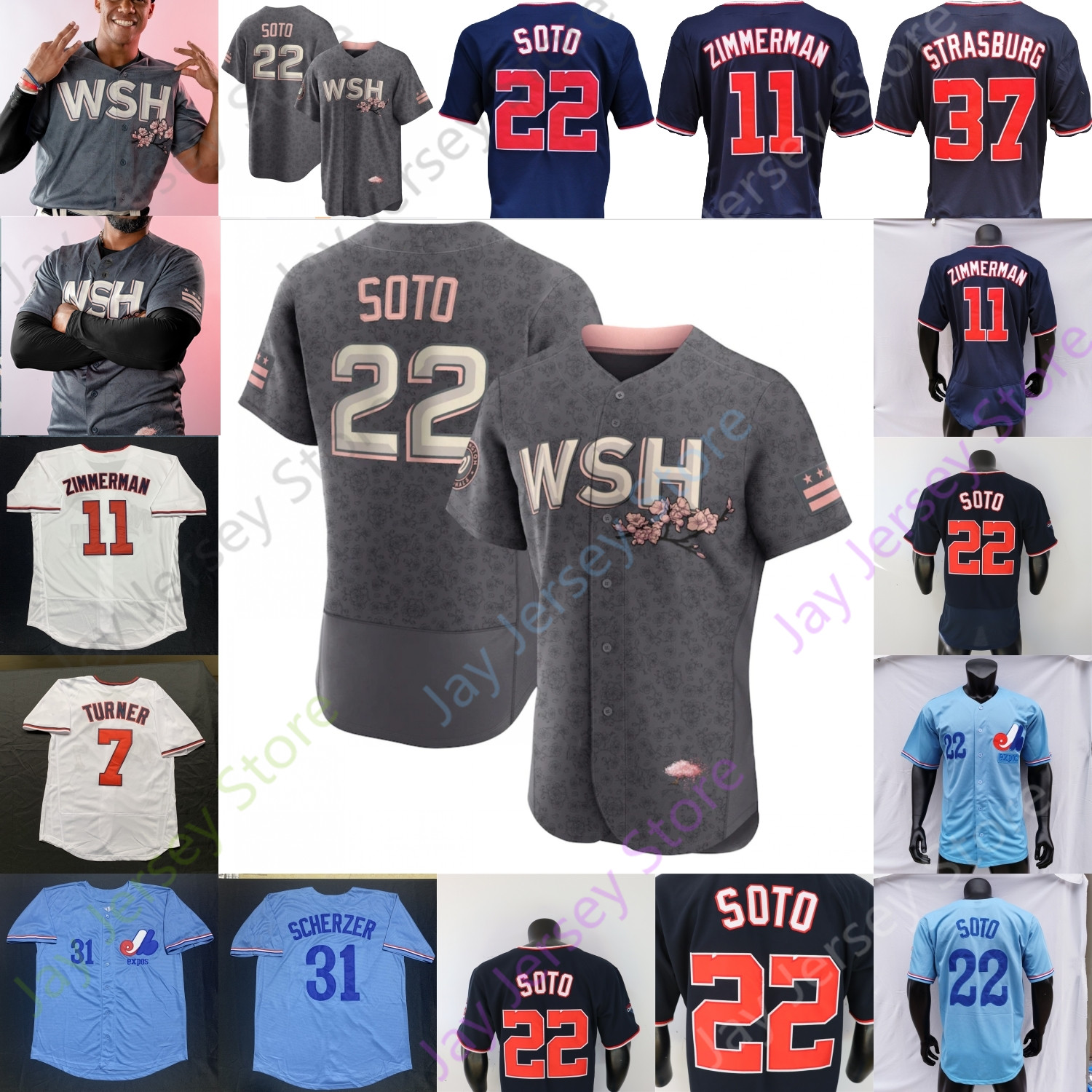 

2022 City Connect Jersey Cade Cavalli MacKenzie Gore CJ Abrams Luke Voit Josiah Gray Alcides Escobar Stephen Strasburg Robles Cruz Doolittle Patrick Corbin Ober, Women red