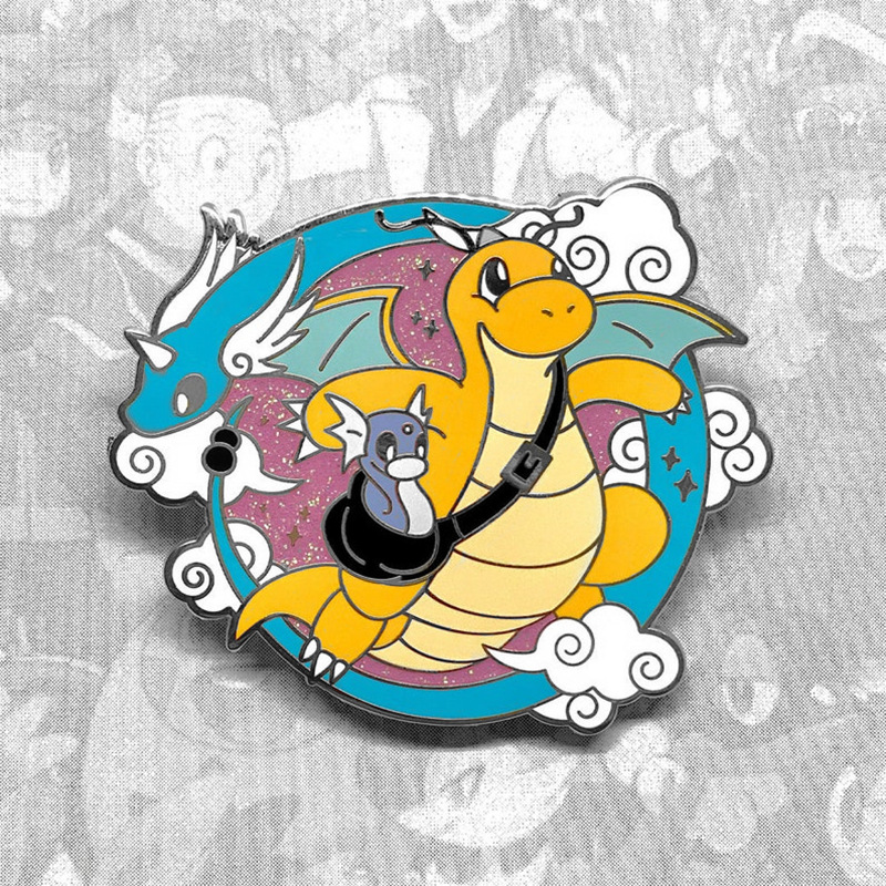 

Cartoon Cute Elf Dragon Enamel brooch Anti stray pin badge Cute Anime Movies Games Hard Enamel Pins, As picture