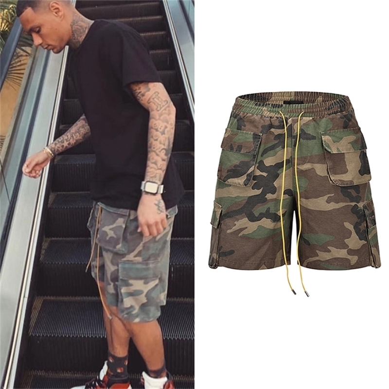 Vintage Camouflage Cargo s Mens Threedimensional Tailoring Pocket Army Hip Hop Streetwear Allmatch Casual Short 220622