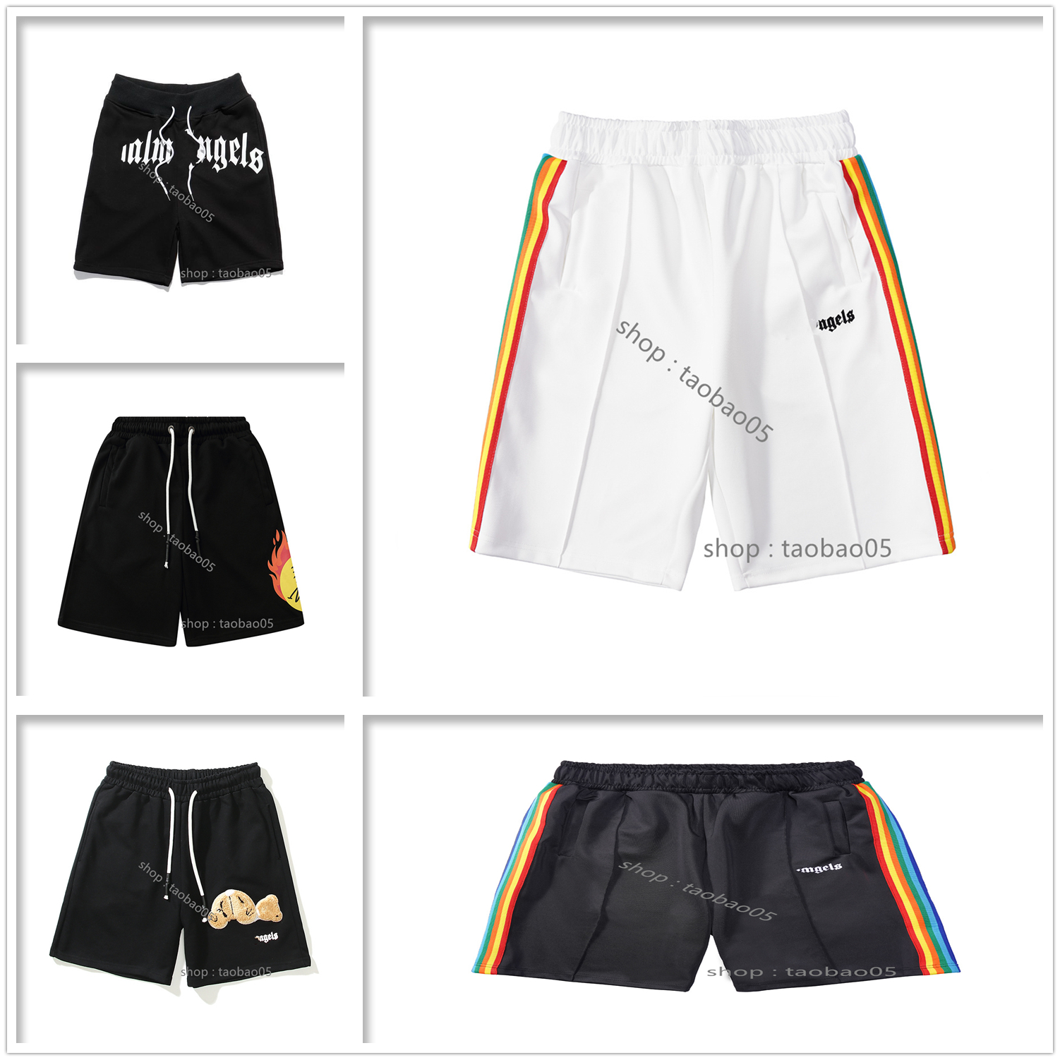 

angel Men Shorts women hot pants high quality fleece decapitated bear hip hop street shark loose embroidery Beach shorts letter print Plus Size E017, Button