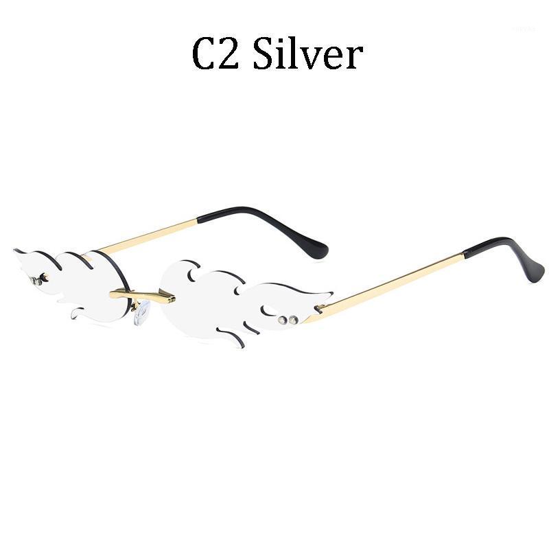 

Sunglasses Bicycle Fire Flame Women Rimless Wave Eyewear Running Luxury Trending Sun Glasses AccessoriesSunglasses