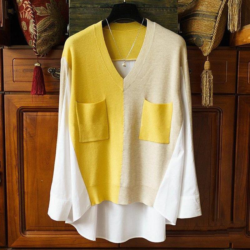 

Women's Sweaters Niche Design Light Thin Breathable Loose Irregular Top Woman Womens Plus Size Knit Pullover Autumn 2022, White;black