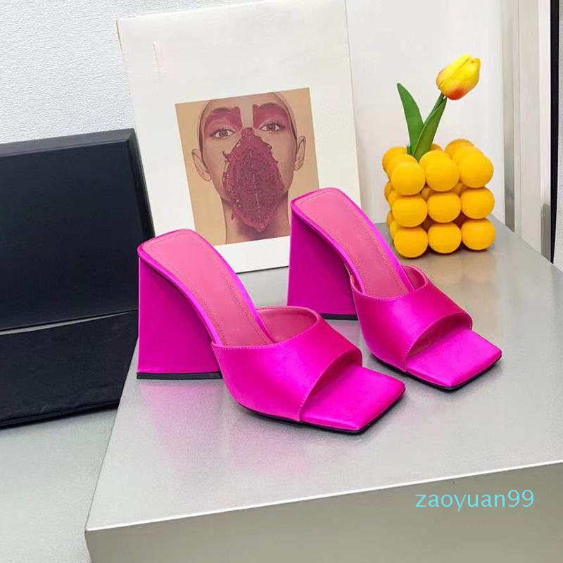 

TheAttico Thick Heels Luxury Designer Sandals Open Toe Slippers Summer Shoes Extreme High Heel 11.5cm Sexy Party Dress Shoes Top Quality Plu, As picture