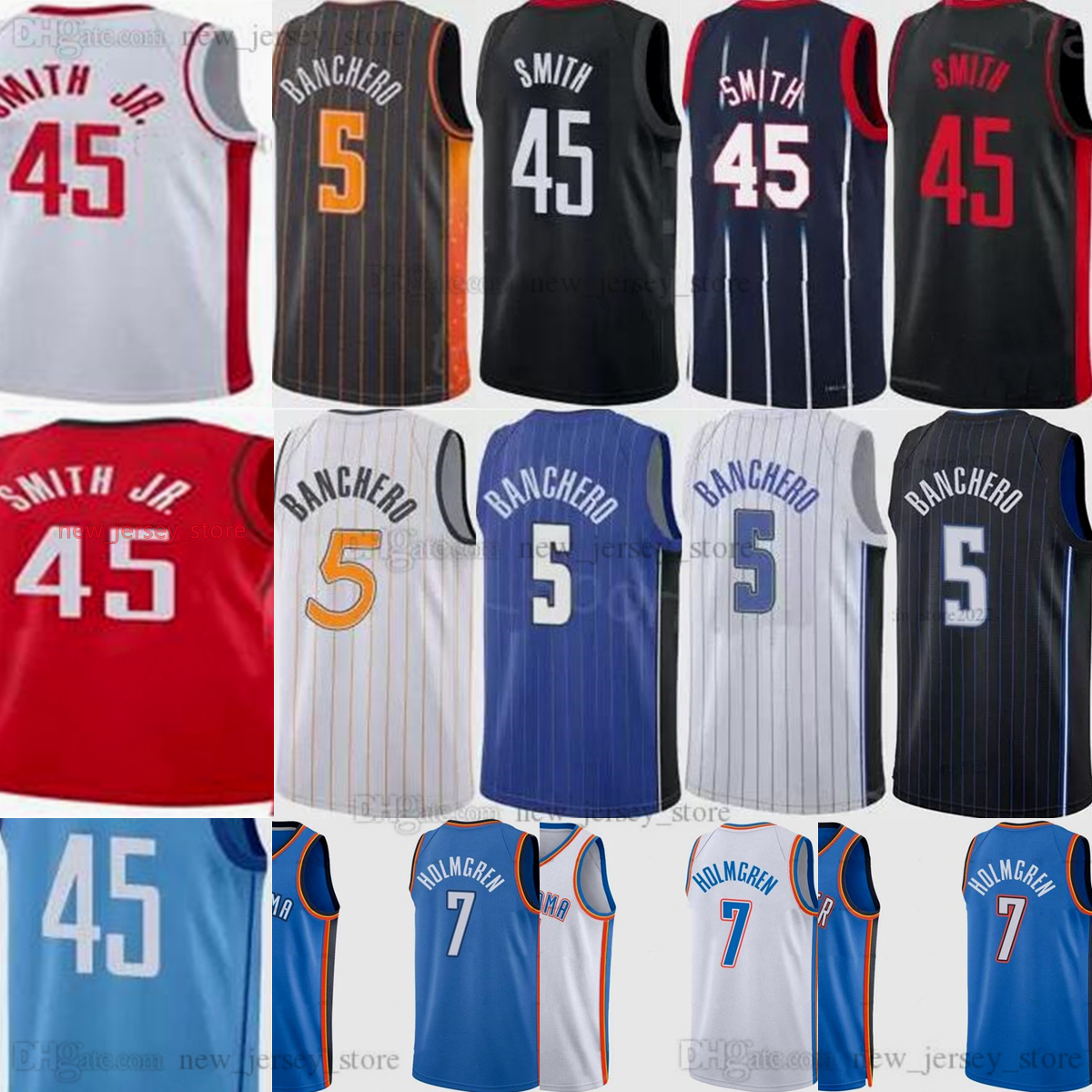 

2022 Draft Pick Basketball 5 Paolo Banchero Jerseys 7 Chet Holmgren 45 Jabari Smith Jr. Jersey Diamond 75th anniversary Patch for man Red Blue White Black, Printed (stitched diamond 75th patch)