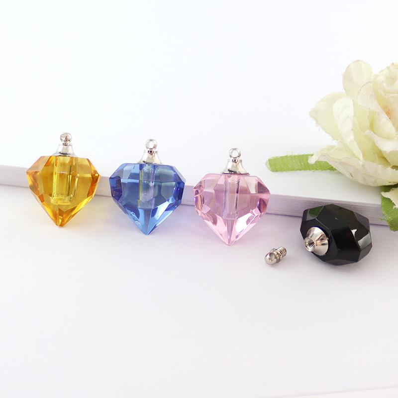 

Pendant Necklaces Heart Crystal Vials Perfume Bottle Fashion Necklace Jewelry Name On Rice Charms PendantsPendant