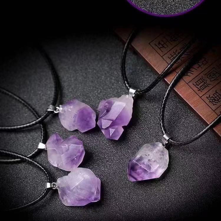 

Grohandel Echte Amethyst Halskette Rohkristalle Bulk Natrliche Kristall Anhnger Amethyst Rohstein Halskette