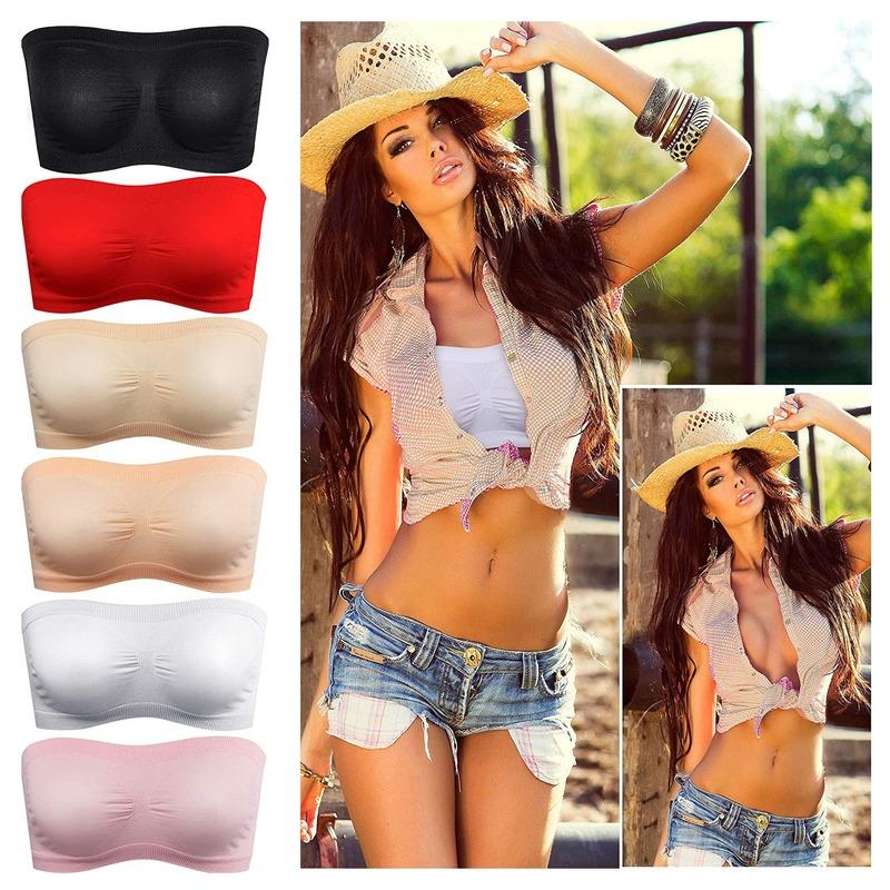 

Bustiers & Corsets Women Tube Top Breathable Mesh Elastic Casual Bra Strapless Short Sexy Summer Matching Dress Shoulderless TopBustiers, White
