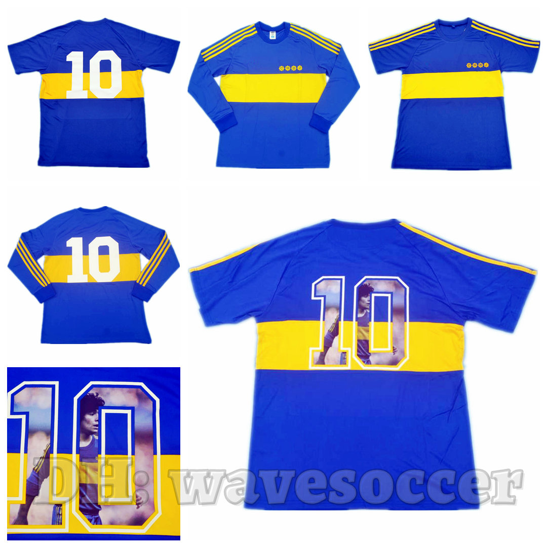 

BOCA 1981 Soccer Jerseys Retro maillot classic vintage camisetas football shirts Uniforms men long sleeve home 10# MARADONA special, 1981 home
