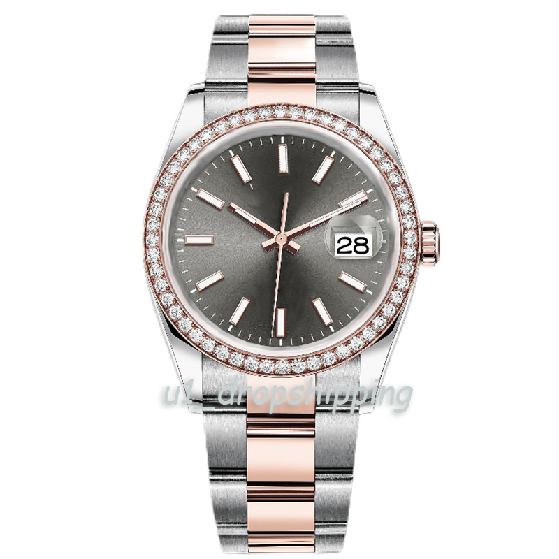 

Dropshipping - Automatic Mechanical Watch Mens and Womens Watches Diamond Bezel Full Stainless Steel Strap wrtstwatch, Tool