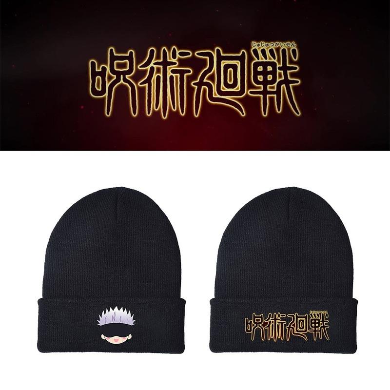 

Berets Jujutsu Kaisen Knitted Hat Man Cartoon Woolen Hats Ladies For Women Thermal Solid Happy Couples Cotton Vintag Autumn Winter CapBerets