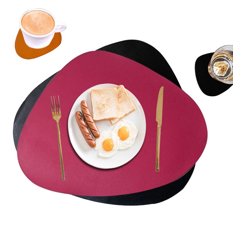 

Mats & Pads Placemat Set, PU Leather On A Waterproof And Non-Slip Table, Used For Kitchen Table Decoration