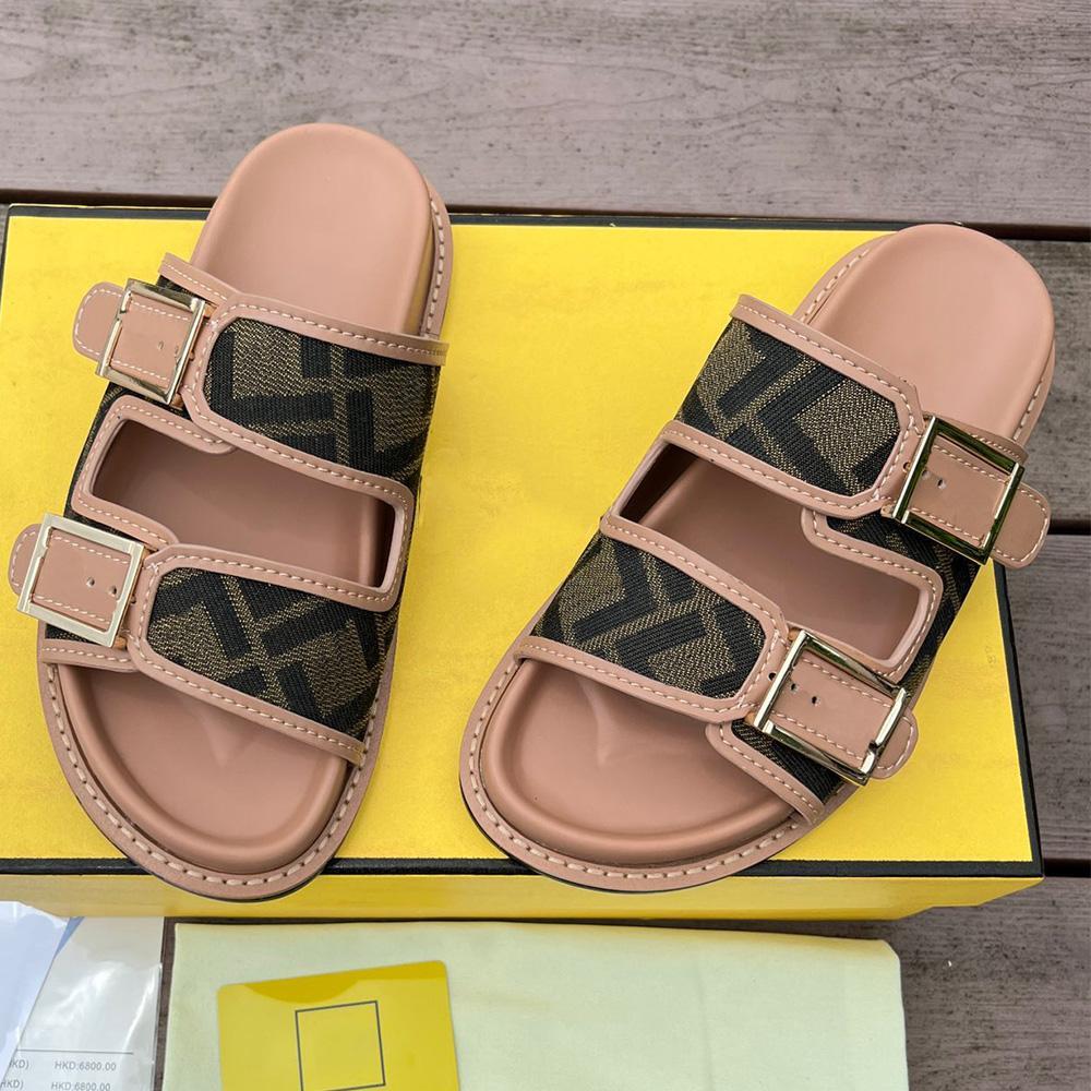 2022 New Early autumn new couple models old flower sandals double strap flat slippers Baguette decorative buckle light and comfortable casual sum