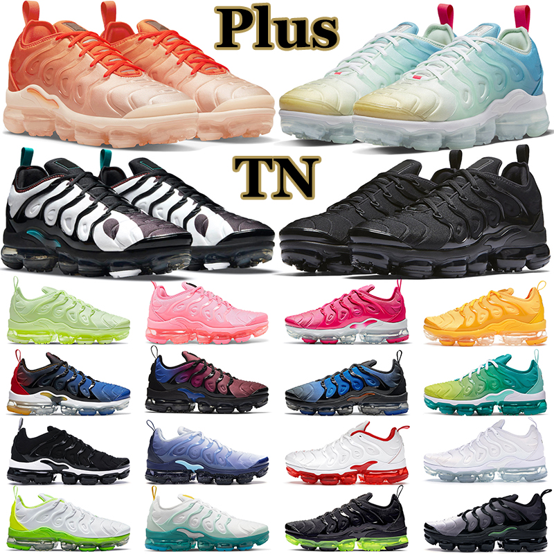 

NEW VAPORES TN plus running shoes mens trainers Triple Black Tennis Ball USA Cherry Hyper Violet Olive Orange Gradients Atlanta men women outdoor tns sports sneakers, Bubble package bag