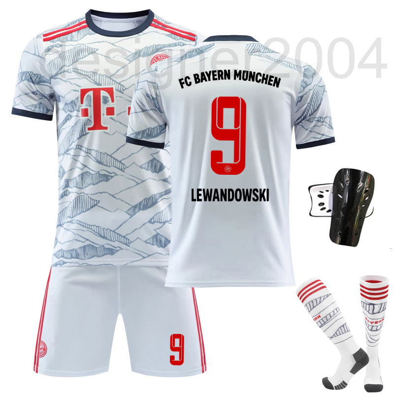 Men's Tracksuits designer 2122 Bayern's second away game grey white No. 10 sane shirt 9 levan football suit 25 Muller U60Y