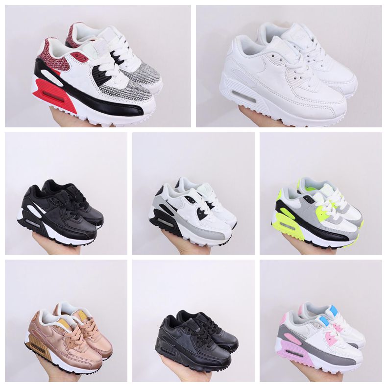 

2022 Fashion Infants Designer kids shoes Children Toddler Athletic Low Shoe 90 III Kid Running sports shoes Black white Baby Sneaker girls boys baskets enfants 28-35, #5