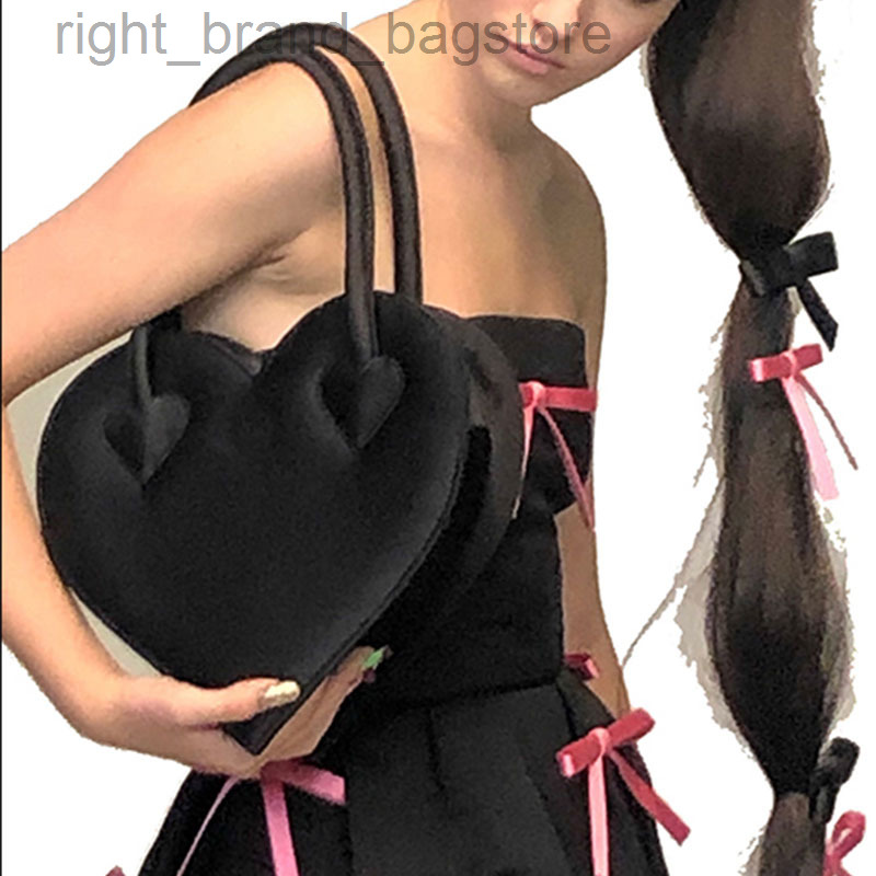 

Fashion Black Heart Women Handbag Designer Brands Shoulder Bag Big Love Design Clutch Bags for Women 2021 Female Tote Purse Chic W220813