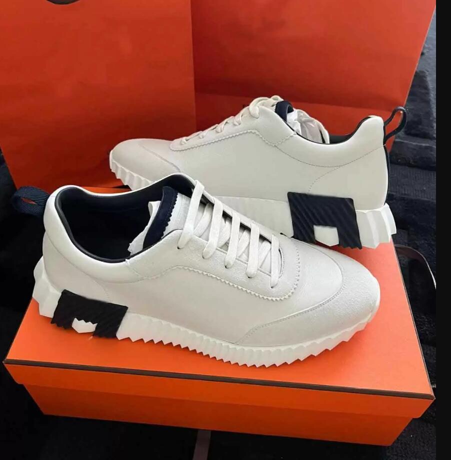 

22s Elegant Bouncing H Sneaker Shoes For Men Calfskin Leather Rubber Sole Trainers High Quality Brands Skateboard Outdoor Comfort Discount Footwear