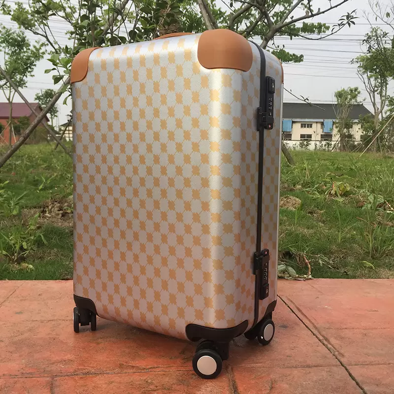 

2022Retro Plaid Wide luggage case Quxiao Gauze 20-inch Luggage Ode to Joy 2 Liu Tao Andy Same Suitcase Female designer