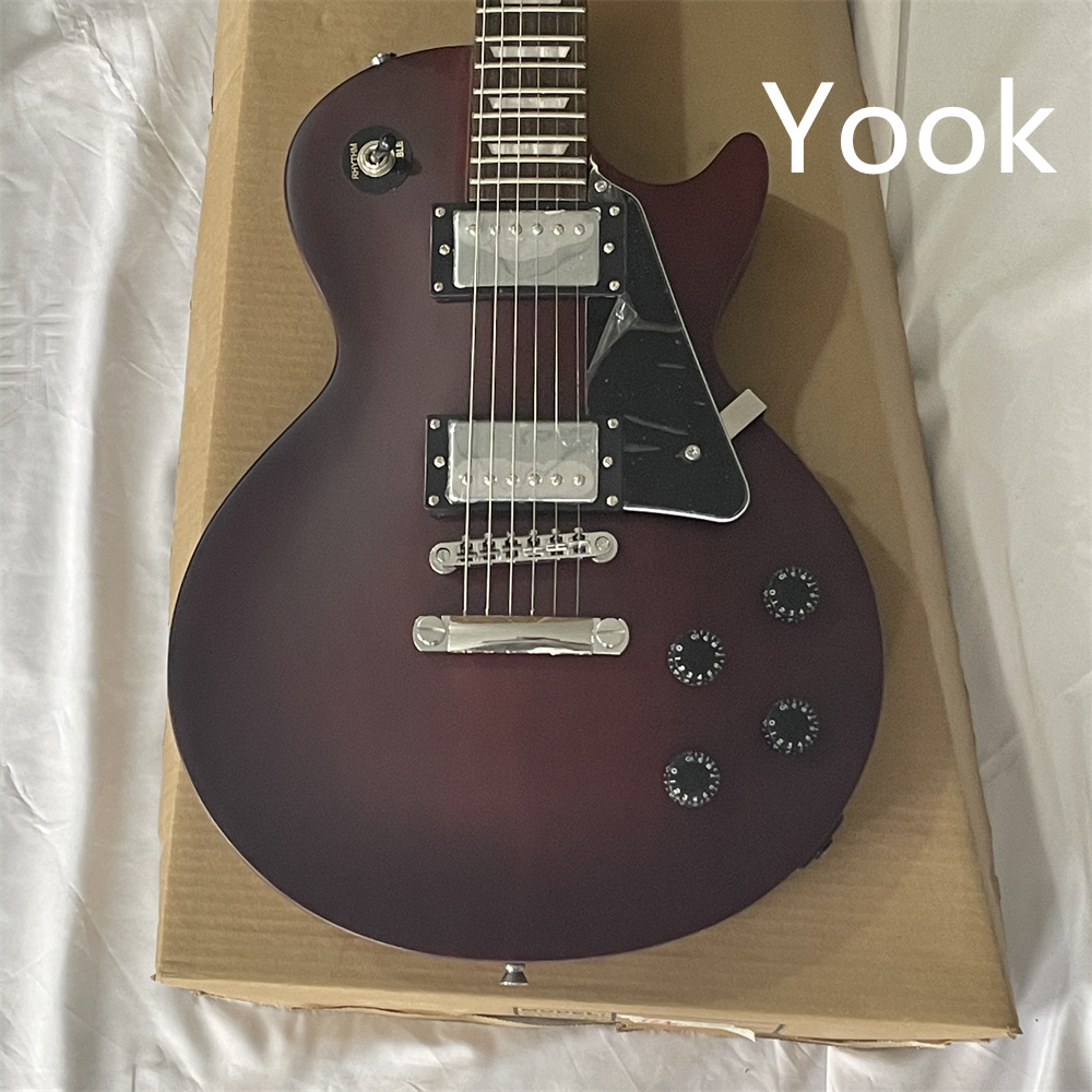 

In stock Custom LP Electric guitar deep wine red self-locking button 22 products can be changed on request guitarra guitars