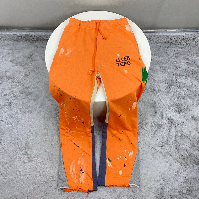 

22ss Autumn Winter Europe Splash Ink Patchwork Pants Trousers Bell-bottoms Casual Drawstring Sweatpants Men Women Jogger Slim Fit, Grey