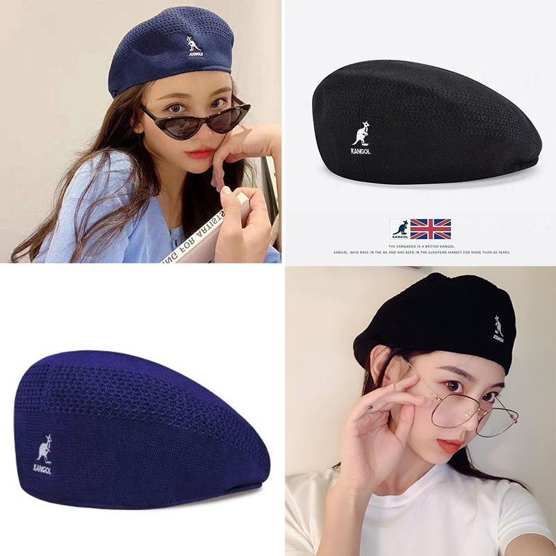 

Berets Kangaroo Beret For Women Summer Thin Kangol British Retro Painter Hat Tide Mesh Peaked Cap Men Ins Gorros MujerBerets, Black