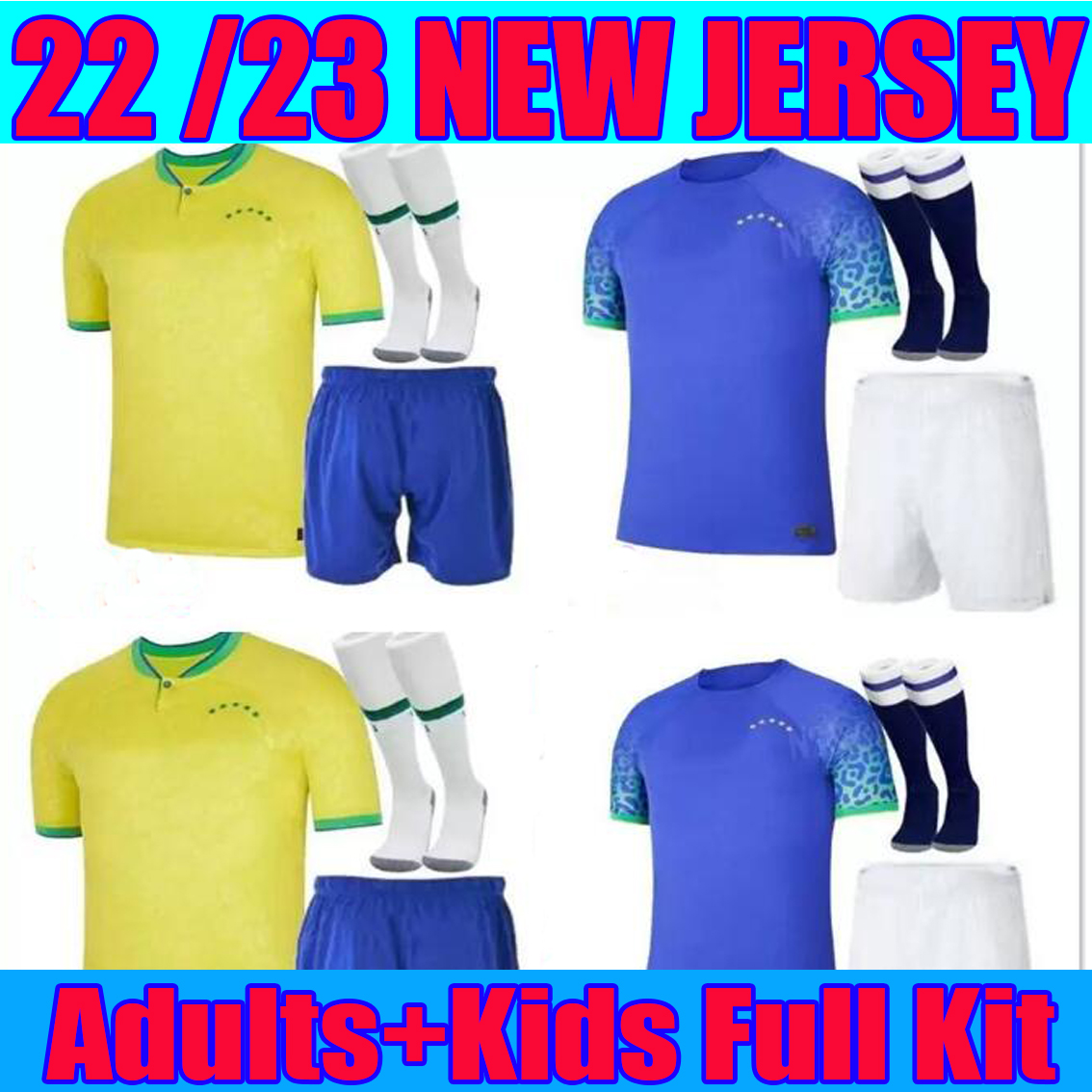 

adults kids full kit 2022 soccer jersey Camiseta de futbol PAQUETA BRASIL NERES COUTINHO football shirt JESUS MARCELO PELE CASEMIRO BRAZILS 22 23 maillots football, 2022 home