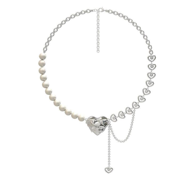 

Pendant Necklaces Korea Fashion Simple Personality Hip Hop Imitation Pearl Love Tassel Necklace For Woman Temperament Design Sense Jewelry G
