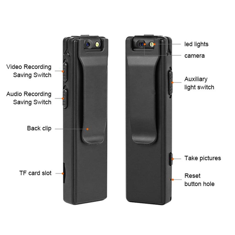 

Epacket Vandlion A3 Body Camcorder Camera Mini Digitale Hd Camera Micro Cam Magnetische Motion Snaps Zaklamp Loop Recording Video2836, Black
