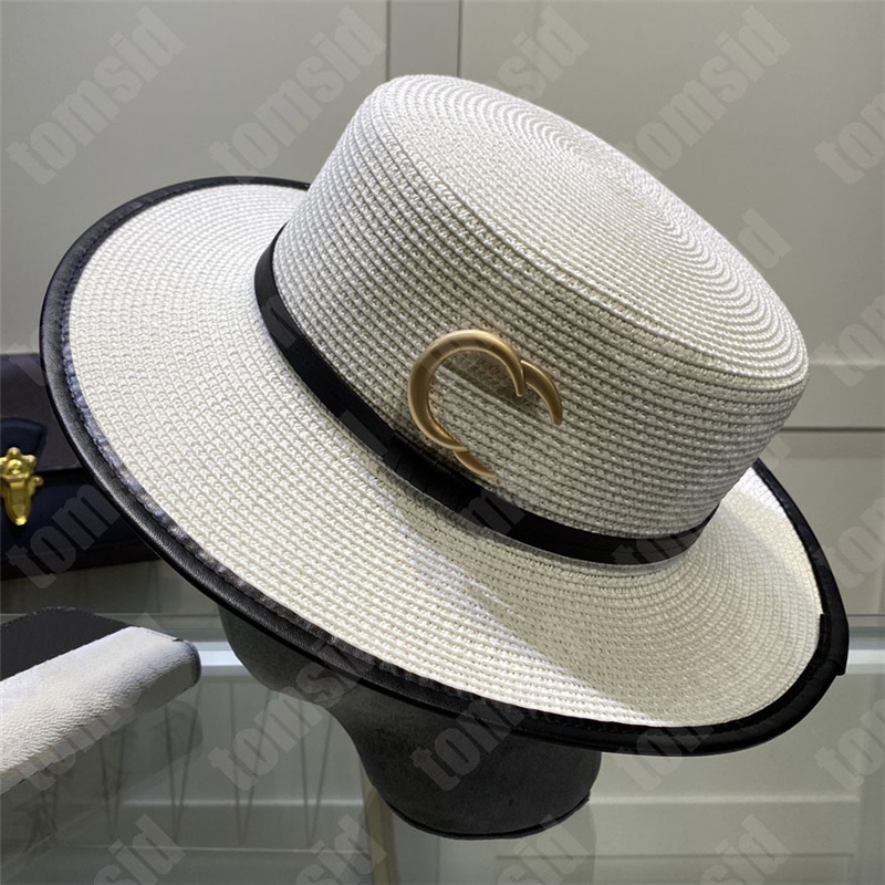 

Mens Womens Designers Straw Hat Fashion Sunhat Brand Gold Buckle Grass Braid Designers Bucket Hats For Woman Ball Cap Baseball Caps, Pack box