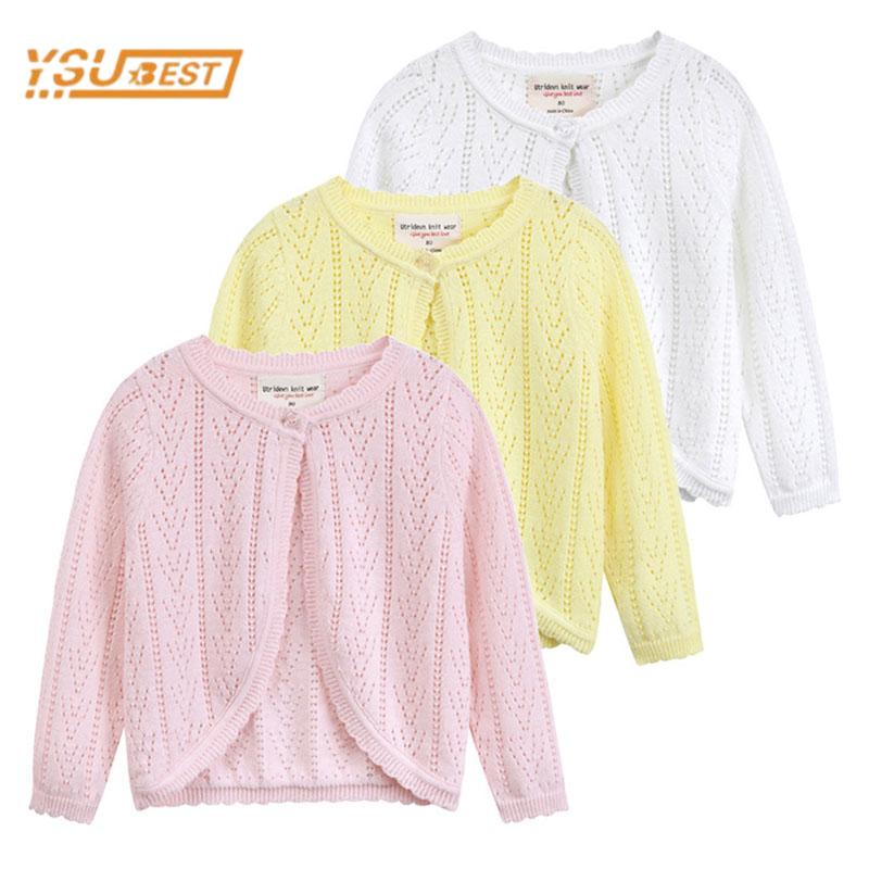 

Jackets Kids Baby Girls Long Sleeve Cardigan Coat Spring Summer Hollow Out Knit Children's ClothesJackets, Dc0522 white