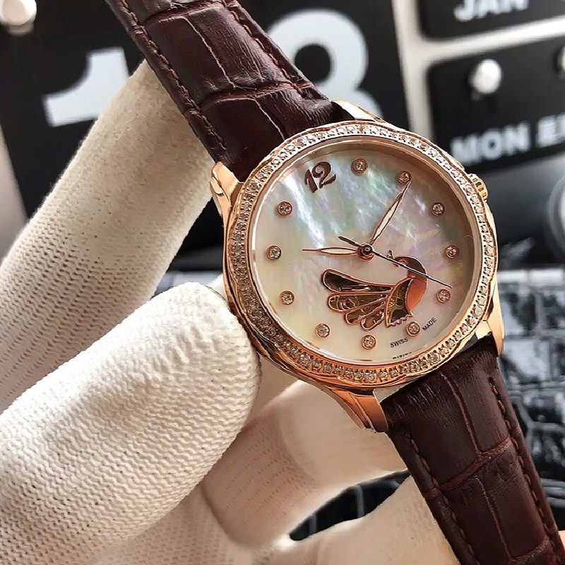 

Boutique women's watch 32mm mechanical movement 316 stainless steel shell leather with highstrength glass mirror fashion personality With Box High Quality 2022, 3#