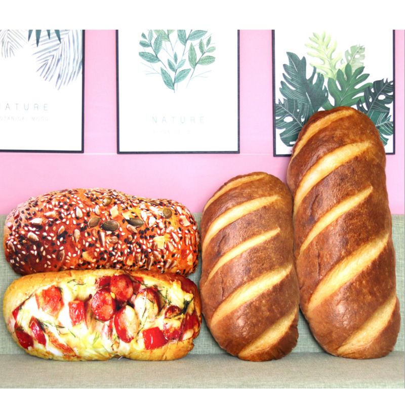 

3D Simulation Bread Plush Toys 20/30/40 cm Soft Stuffed Pillow Cushion Doll Bedding For Adults Kids Toys