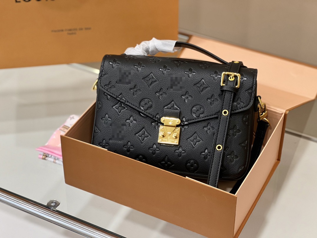 

Vintage Cowhide Shoulder Crossbody Packages Tote Embossing Messenger Pckage Fashion Bags Luxury Designer Bag Handbags, Black