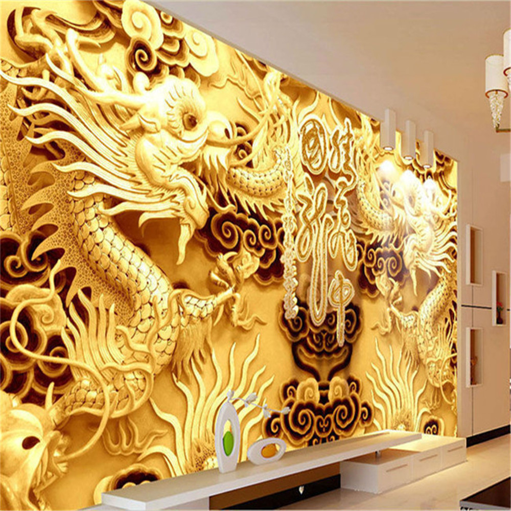 

Custom Photo Wall Cloth 3D Embossed Golden Hotel Guest House Lobby Background Decoration Wallpaper Home Mural, Gold