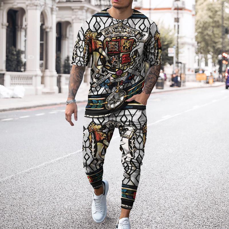 

Men' Tracksuits Summer Men Fashion Tracksuit 3D Printed Suit All-Match Clothes Outfit Short Sleeve Casual Minimalist Set TracksuitsMen, Ts6637