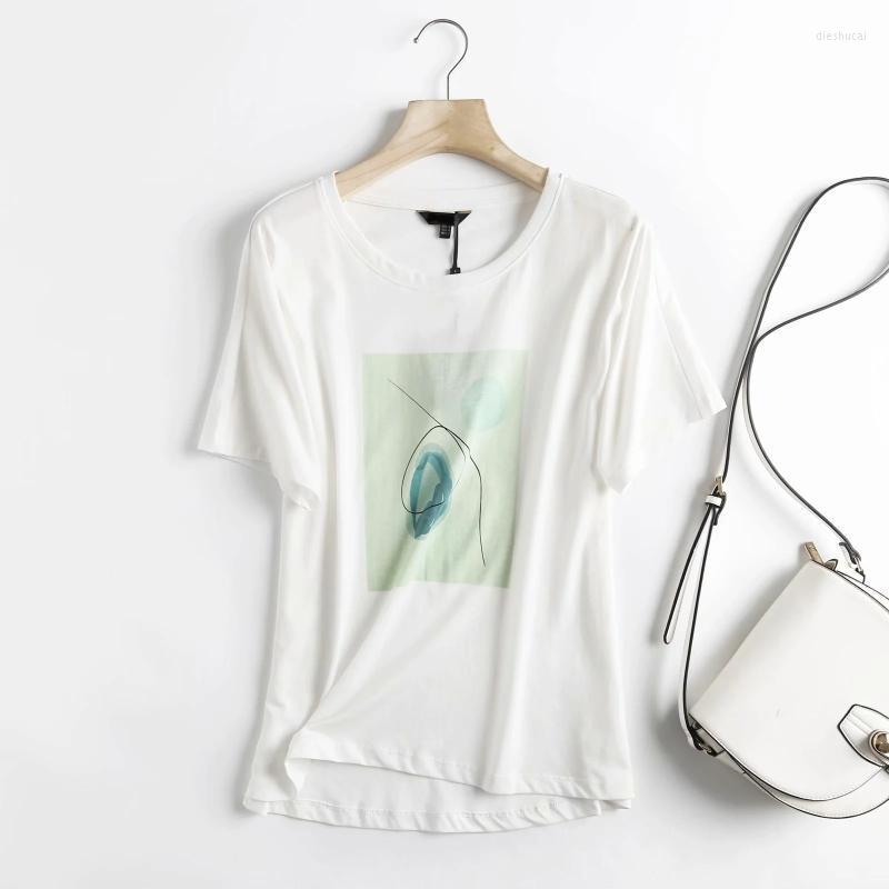 

Women' T-Shirt Summer Women Short Sleeve Printing White Casual Ladies Cotton Tees Classic Tops Fashion Harajuku Female T Shirts, Style 1