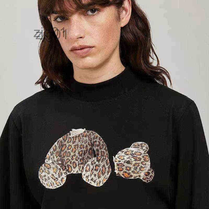 

Designer T Shirt High Short-sleeved Fashion Short T-shirt Models Mens And Women Palms Printed Leopard Angel, White