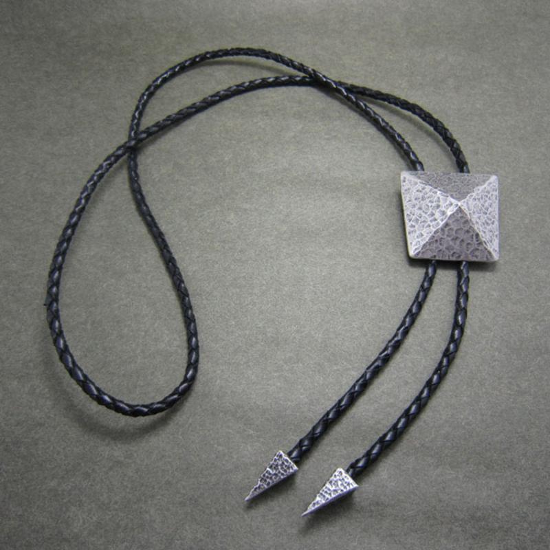 

Bow Ties Western Tie Clips Bolo For Men Silver Plating Geometric Patterns Neck NecklaceBow