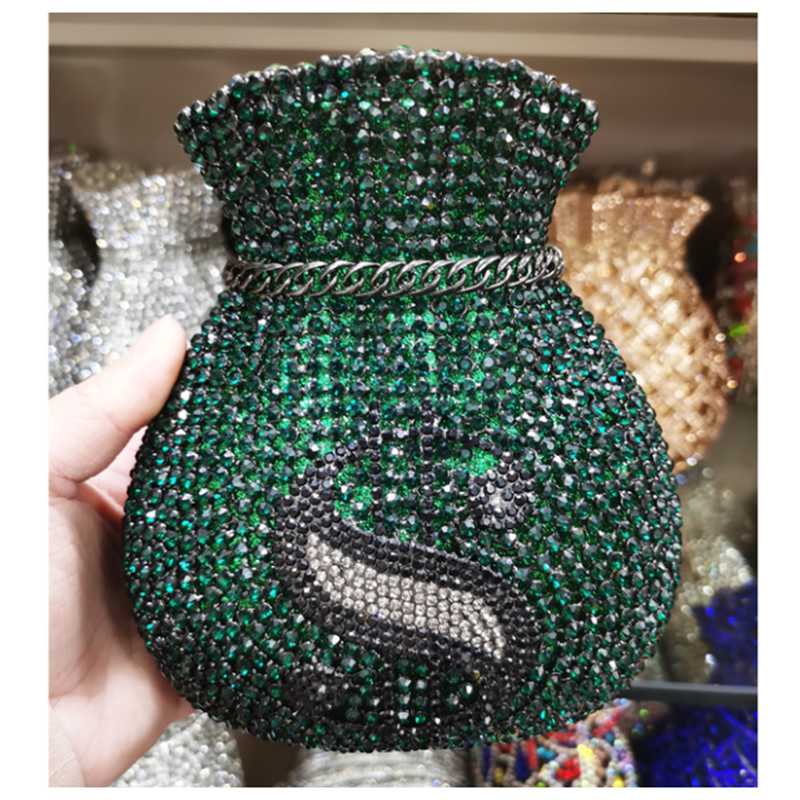 

Evening Bags Colorful Diamond Unique Dinner Wedding Handbag Birthday Party Crystal Dollar Bag Clutch Cocktail Purse And WalletEvening, Show as picture