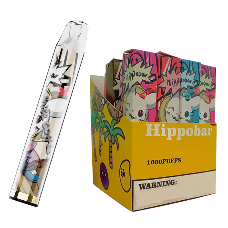 

1000 Puffs Led Vapes Disposable Electronic Cigarette Device Vape 550 mAh Battrey 18 Color Original Hippobar Brand
