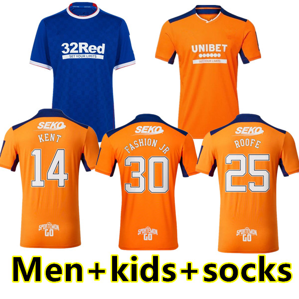 

22 23 Rangers home Soccer Jerseys Glasgow Legends away third 3rd DEFOE HAGI BARKER KENT TAVERNIER men kids socks kit Football Shirts, 22/23 home