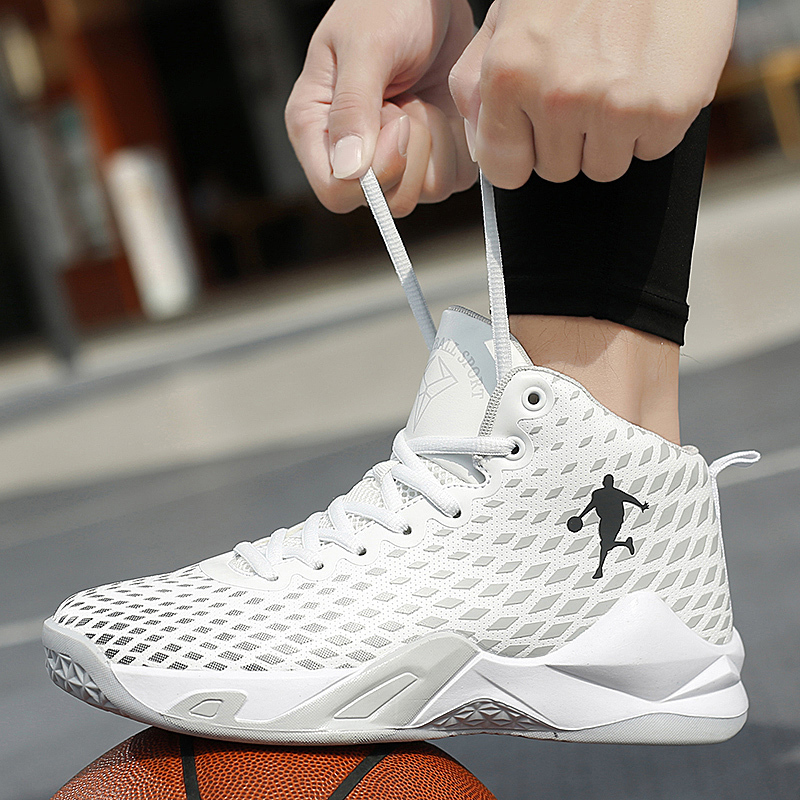 

High top Men Basketball Shoes Unisex Air Cushion Leather Sneakers Non slip Women Gym Training Basket 220813, Multicolor