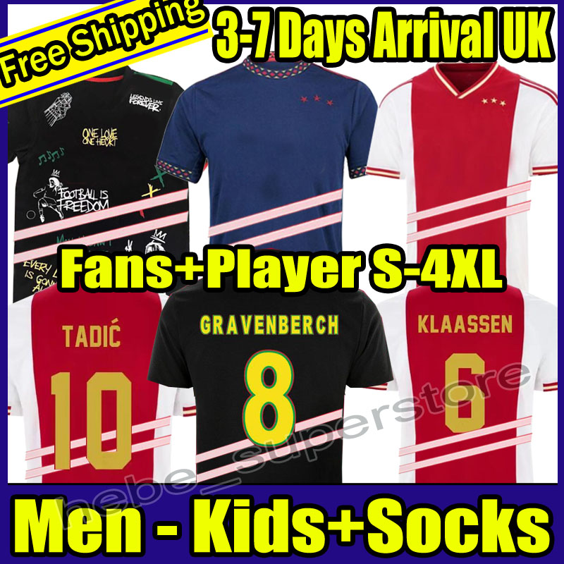 

S-4XL 21 22 23 TADIC Bob Marley Ajaxs soccer jersey 2021 2022 football shirt home KUDUS ANTONY BLIND HALLER NERES men kids kit third set uniforms 2023 fan player version, 21-22 third