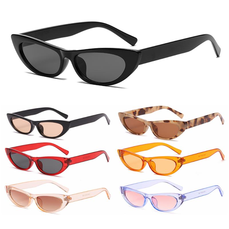 

Sunglasses 1PC Small Vintage Women Designer Sun Glasses Fashion Retro Narrow Streetwear Female Shades UV400, White;black